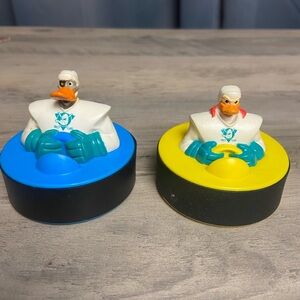 Set of 2, 2.5" Tall McDonalds Happy Meal Disney Mighty‎ Ducks Toy Hockey Puck